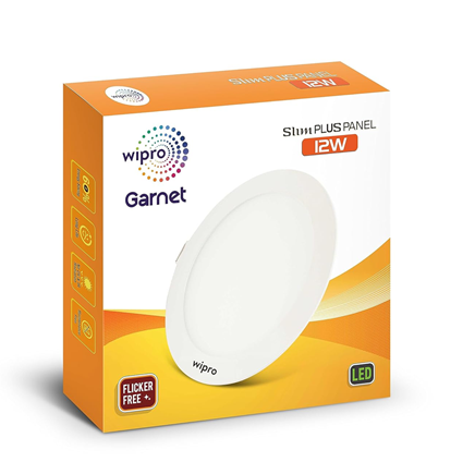 WIPRO GARNET 12-WATT ROUND SLIM PANEL LIGHT 2500K