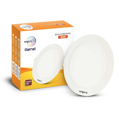 WIPRO GARNET 6-WATT ROUND PANEL LIGHT 2700K MINIMUM ORDER QTY 2 NOS.