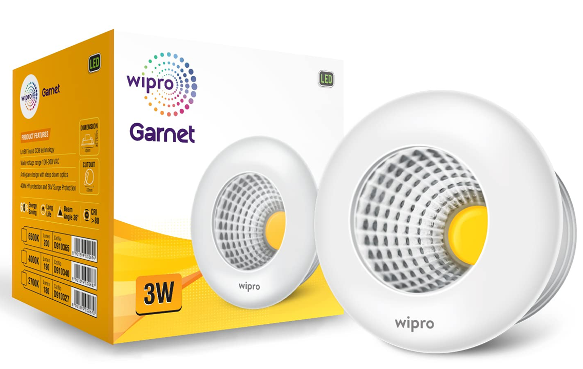 WIPRO GARNET 3-WATT LED SPOTLIGHT 2700K