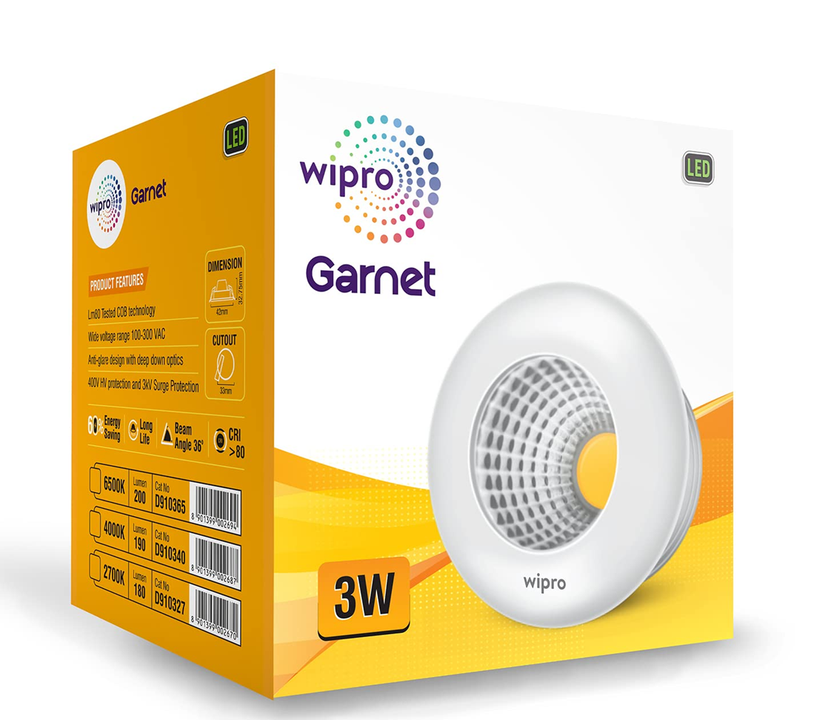 WIPRO GARNET 3-WATT LED SPOTLIGHT 2700K