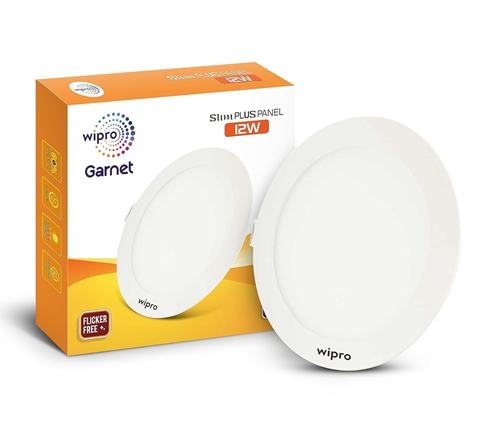 WIPRO GARNET 12-WATT ROUND SLIM PANEL LIGHT 2500K