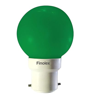 FINOLEX LED BULB 0.5W GREEN B22 ORDER MINIMUM QTY 55 NOS