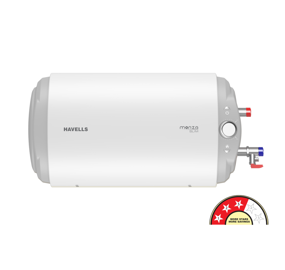 HAVELLS MONZA SLIM 15 L WHITE HORIZONTAL WITH RIGHT SIDE CONNECTION GEYSER